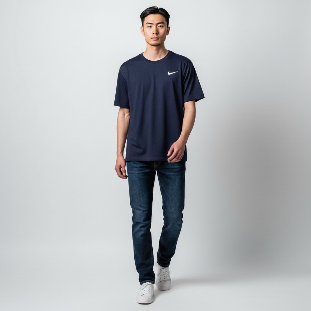 Nike Men's Dri-Fit Dark Blue Short Sleeve Tee Size XL - Picture 4 of 5